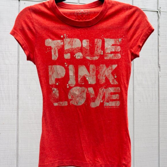 Victoria's Secret VS Rhinestone Vintage Graphic Tee Top XS Y2K - Picture 2 of 7